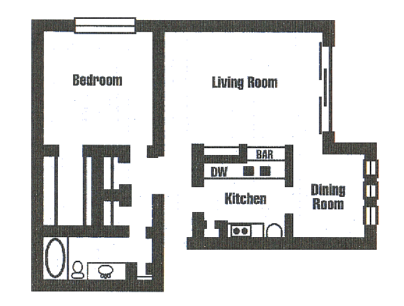 1 bedroom 1 bath floorplan