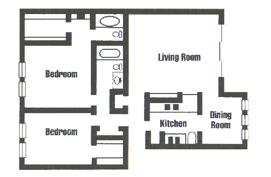 2 bedroom 2 bath floorplan